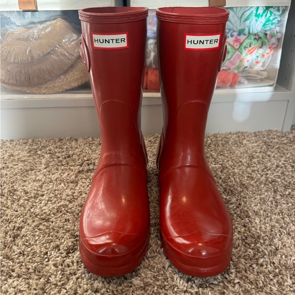Hunter Shoes - Hunter Gloss Red Mid-Calf Rain Boots